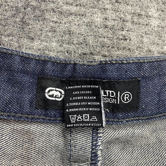 Vintage y2k Ecko Unltd Shorts Men 40 Baggy Fit Blue Streetwear Hip Hop Skater - Picture 5 of 16